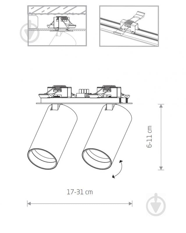 Спот Nowodvorski Mono Surface 2x10 Вт GU10 черный 7834 - фото 2