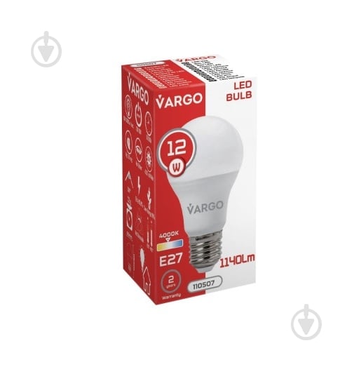 Лампа светодиодная VARGO V-110507 12 Вт A60 E27 220 В 4000 К 110507 - фото 2