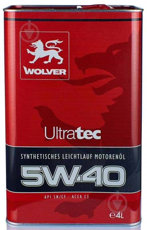 Моторное масло Wolver UltraTec 5W-40 4 л - фото 1