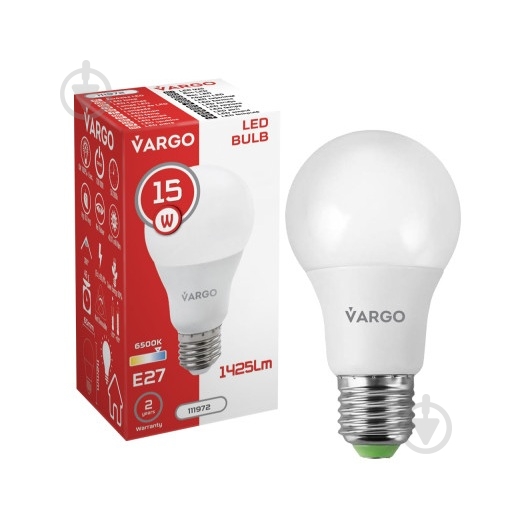 Лампа светодиодная VARGO V-111972 15 Вт A67 E27 220 В 6500 К 111972 - фото 3 Лампа светодиодная VARGO V-111972 15 Вт A67 E27 220 В 6500 К 111972 - фото 3