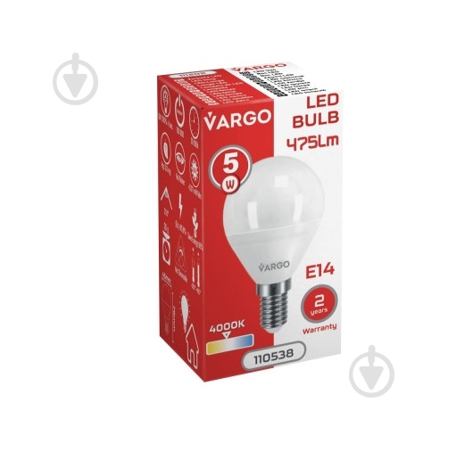 Лампа світлодіодна VARGO V-110538 5 Вт G45 E14 220 В 4000 К 110538 - фото 3