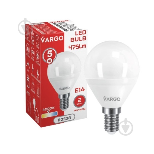 Лампа світлодіодна VARGO V-110538 5 Вт G45 E14 220 В 4000 К 110538 - фото 2