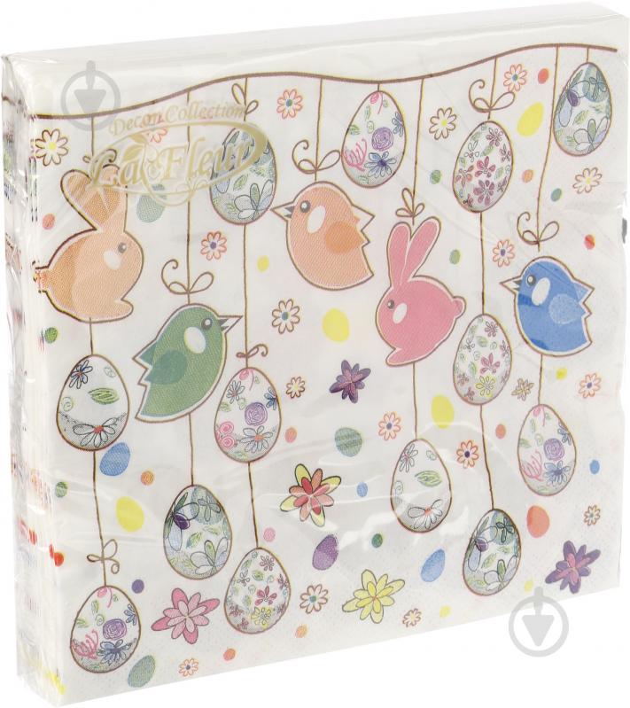 Салфетки столовые La Fleur Пасхальная поляна 33х33 см белые 20 шт. - фото 1 Салфетки столовые La Fleur Пасхальная поляна 33х33 см белые 20 шт. - фото 1