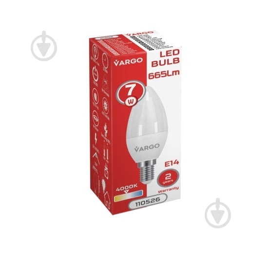 Лампа светодиодная VARGO V-110526 7 Вт C37 E14 220 В 4000 К 110526 - фото 3 Лампа светодиодная VARGO V-110526 7 Вт C37 E14 220 В 4000 К 110526 - фото 3