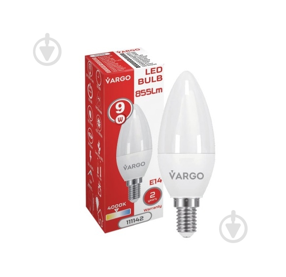 Лампа светодиодная VARGO V-111142 9 Вт C37 E14 220 В 4000 К 111142 - фото 3