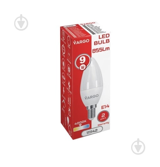 Лампа светодиодная VARGO V-111142 9 Вт C37 E14 220 В 4000 К 111142 - фото 2