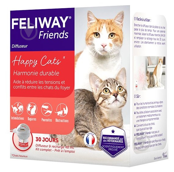 Препарат заспокійливий CEVA Feliway Friends дифузор + змінний блок 48 мл - фото 1