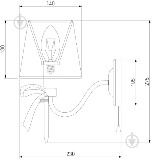 Бра Strotskis Terry 1x40 Вт E14 коричнево-белый 60066/1 - фото 5