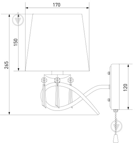 Бра Strotskis Morise 1x40 Вт E14 хром 70048/1 - фото 4