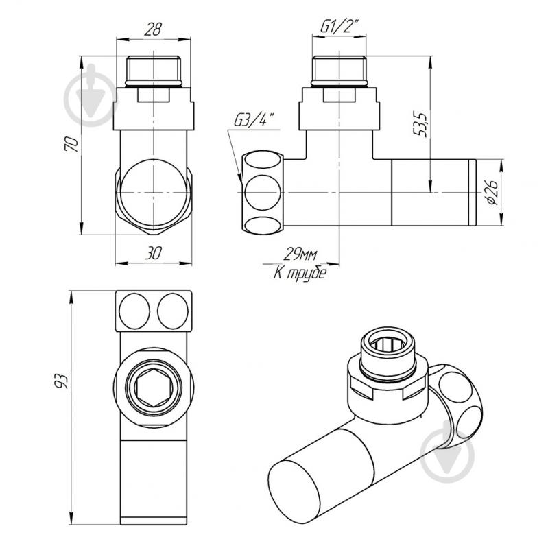 Комплект кранів Laris 1/2"х3/4" (LX-4701) - фото 6