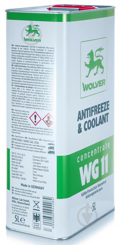 Антифриз Wolver Antifreeze & Coolant Concentrate WG11 від -80 до +120 5 л зелений - фото 2