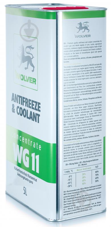 Антифриз Wolver Antifreeze & Coolant Concentrate WG11 від -80 до +120 5 л зелений - фото 3