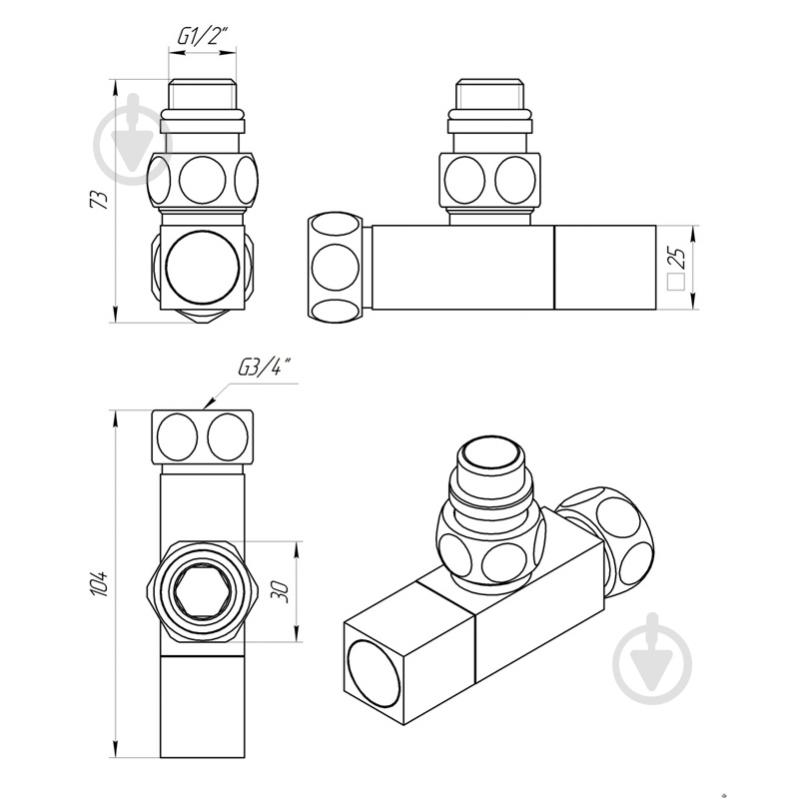 Комплект кранів Laris 1/2"х3/4" Кватро звичайний (LX-851) - фото 6