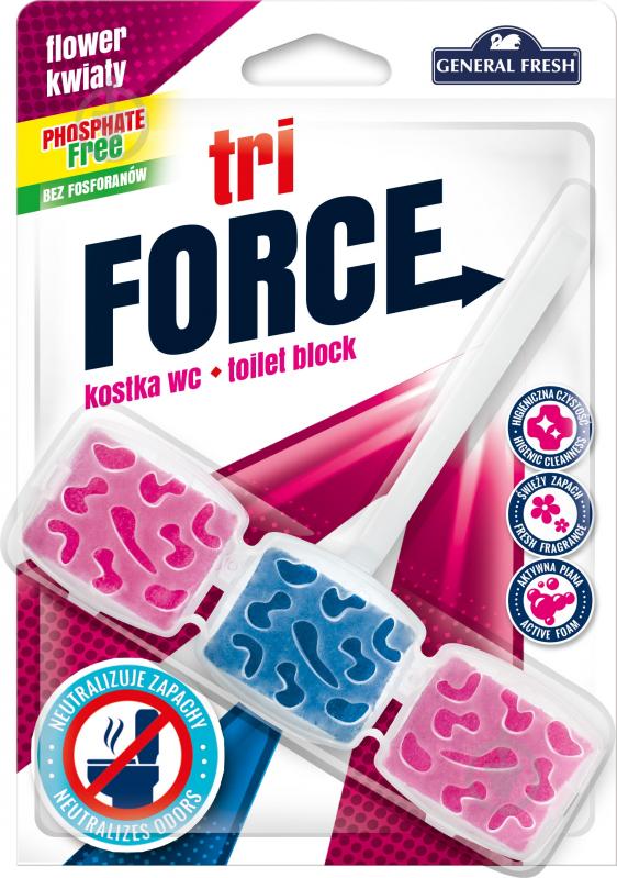 Туалетный блок General Fresh Tri-Force Цветы 45 г - фото 1 Туалетный блок General Fresh Tri-Force Цветы 45 г - фото 1