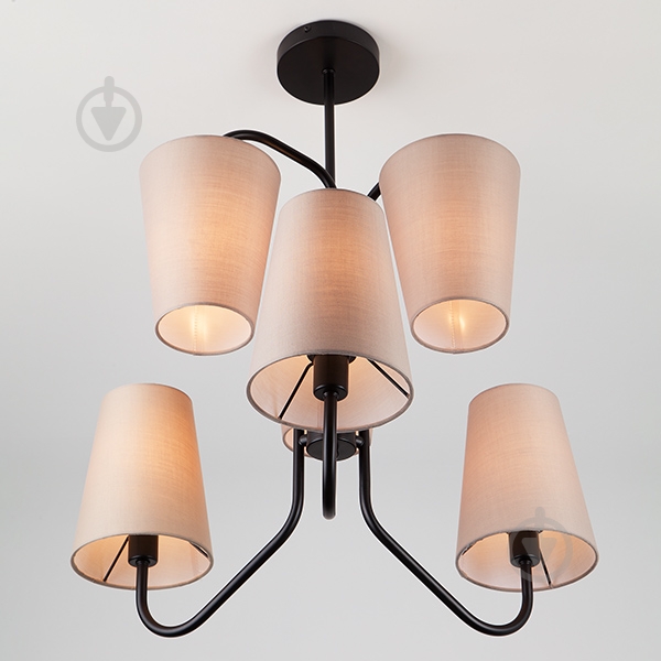 Люстра подвесная Strotskis Loretta 6x40 Вт E14 черный/бежевый 70060/6 - фото 2