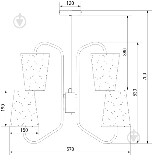Люстра подвесная Strotskis Loretta 6x40 Вт E14 черный/бежевый 70060/6 - фото 6