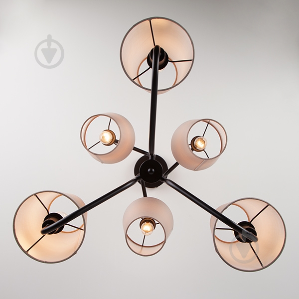 Люстра подвесная Strotskis Loretta 6x40 Вт E14 черный/бежевый 70060/6 - фото 4