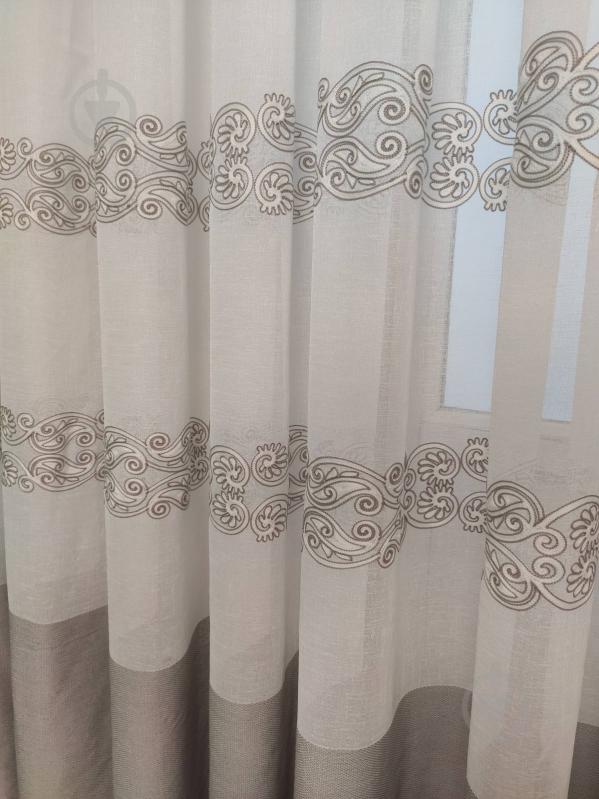 Тюль Барселона з вишивкою на льоні 700x270 сірий Декор-ін - фото 4 Тюль Барселона з вишивкою на льоні 700x270 сірий Декор-ін - фото 4