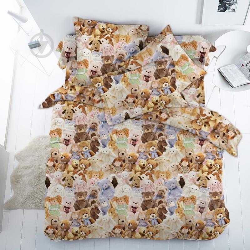 Комплект постельного белья 1.5 Игрушки коричневый Ecotton - фото 1 Комплект постельного белья 1.5 Игрушки коричневый Ecotton - фото 1
