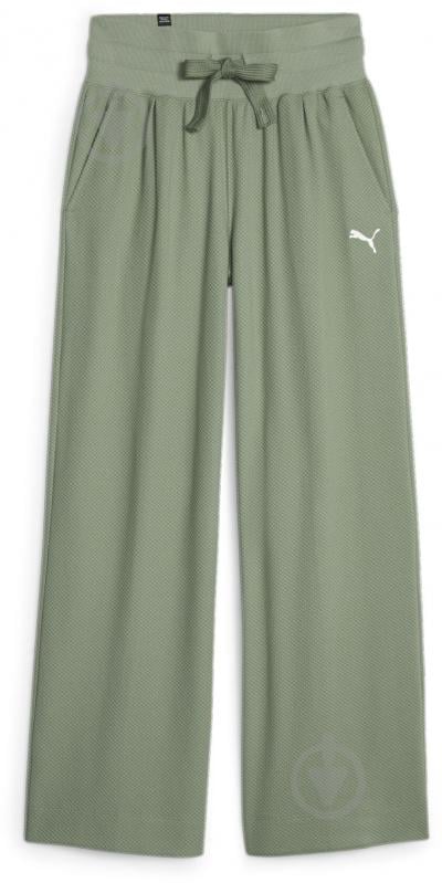 Штани Puma HER HIGH WAIST STRAIGHT PANTS 67600744 р. L зелений - фото 1