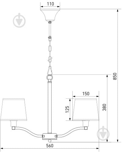 Люстра підвісна Strotskis Felicia 5x40 Вт E14 білий/хром 70073/5 - фото 6