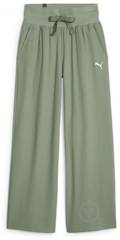 Штани Puma HER HIGH WAIST STRAIGHT PANTS 67600744 р. S зелений - фото 1