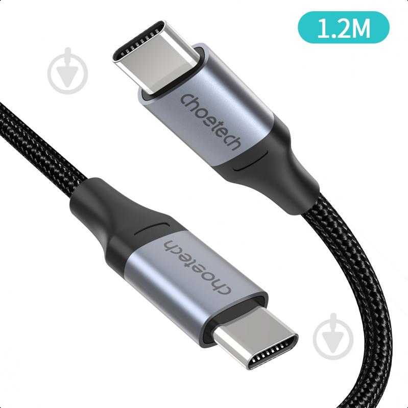 Кабель Choetech USB 2.0 USB-CUSB-C 60 ватт 1,2 м черный (XCC-1003-BK) - фото 1