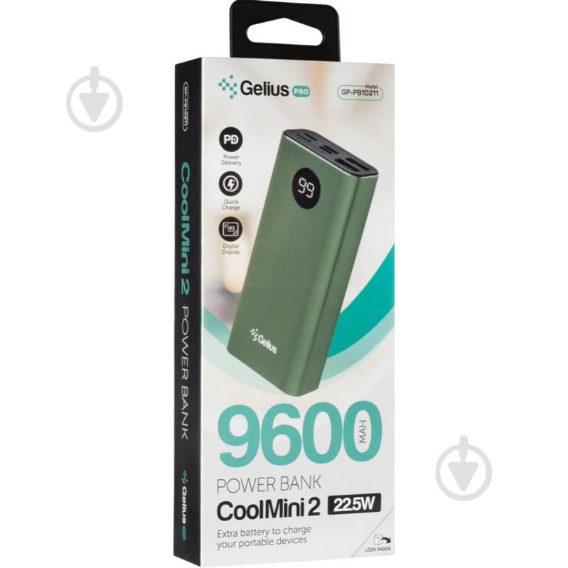 Повербанк Gelius Pro CoolMini 2 PD 9600 mAh green (GP-PB10-211) - фото 12