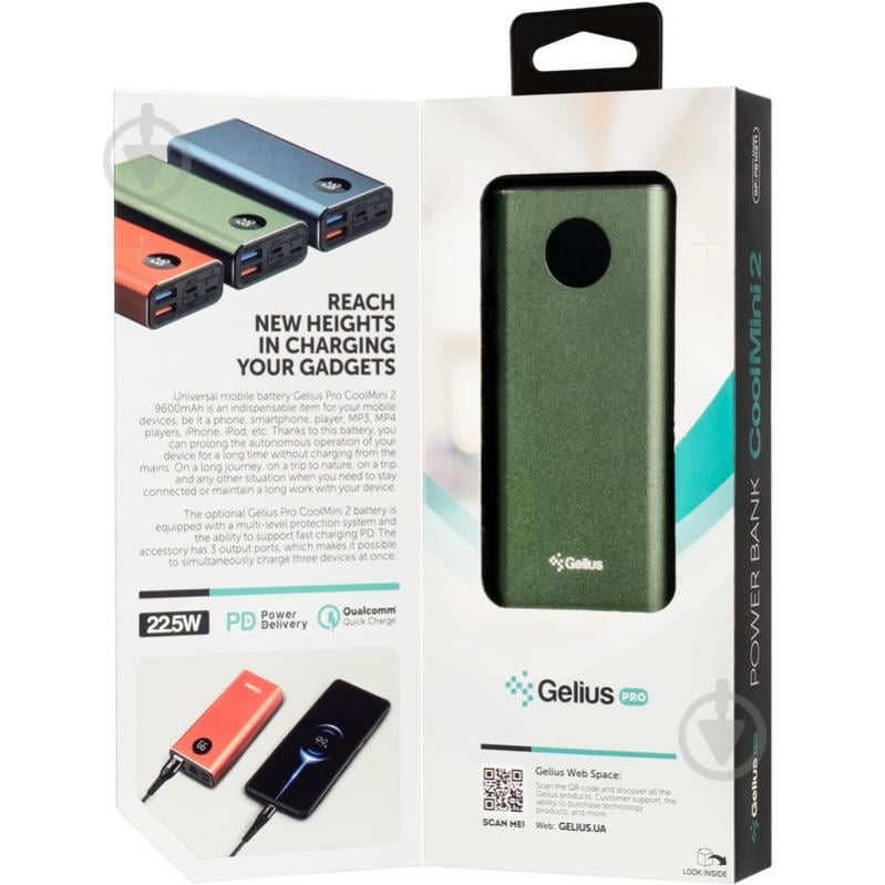 Повербанк Gelius Pro CoolMini 2 PD 9600 mAh green (GP-PB10-211) - фото 14