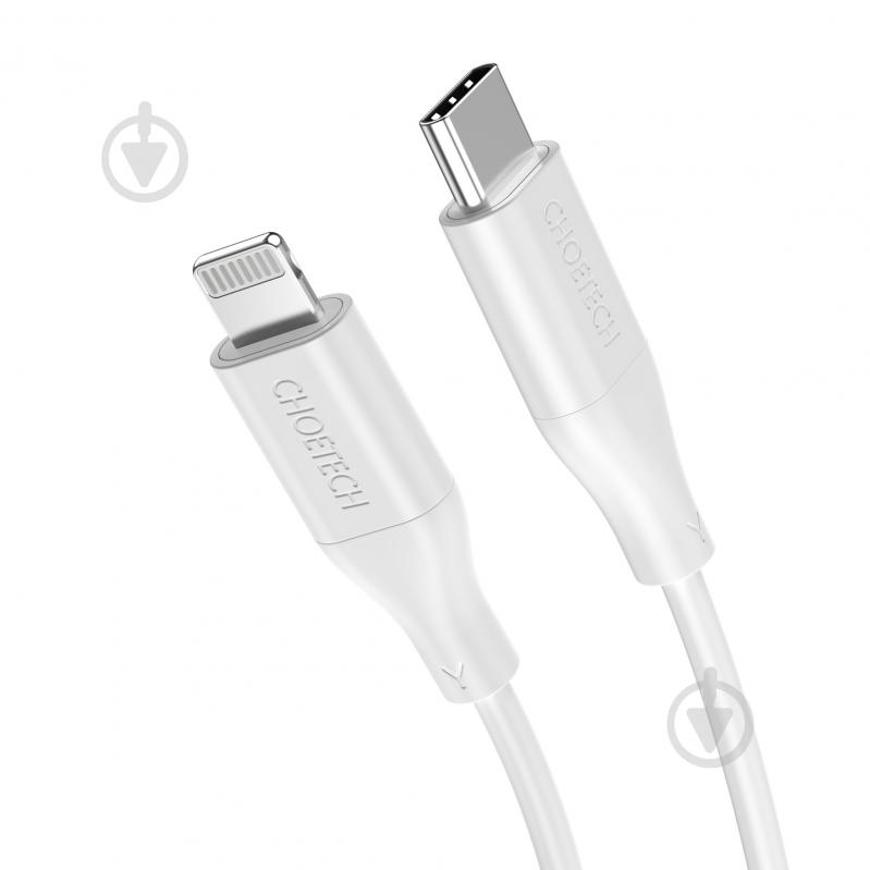 Кабель Choetech MFI, USB 2.0 Power Delivery (PD), USB-C/Lightning 1 м white (IP0040-WH) - фото 3