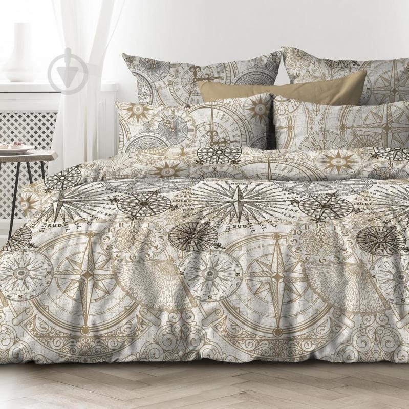 Комплект постельного белья 1.5 Астролябия бежевый Ecotton - фото 1 Комплект постельного белья 1.5 Астролябия бежевый Ecotton - фото 1