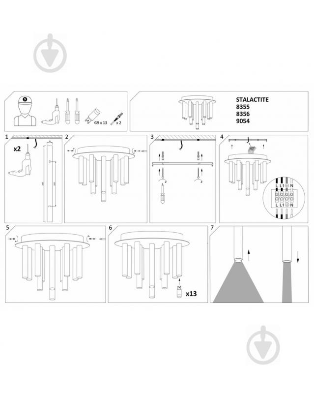 Світильник стельовий Nowodvorski Stalactite 13x10 Вт G9 білий 8356 - фото 3