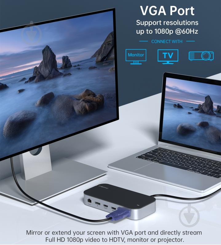 Док-станция Choetech USB-C 15-в-1, алюминий - фото 10