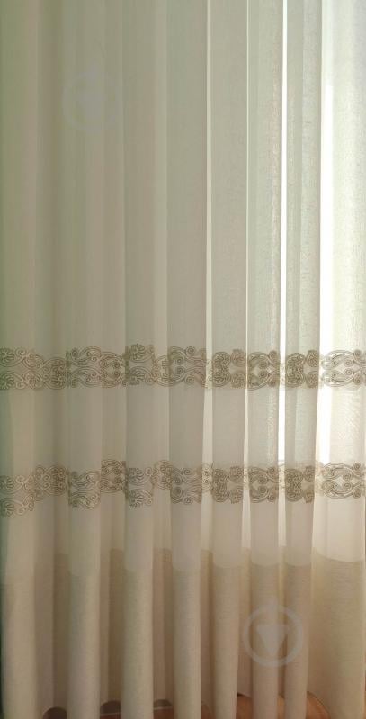 Тюль Барселона з вишивкою на льоні 400х270 світло-бежевий Декор-ін - фото 4 Тюль Барселона з вишивкою на льоні 400х270 світло-бежевий Декор-ін - фото 4