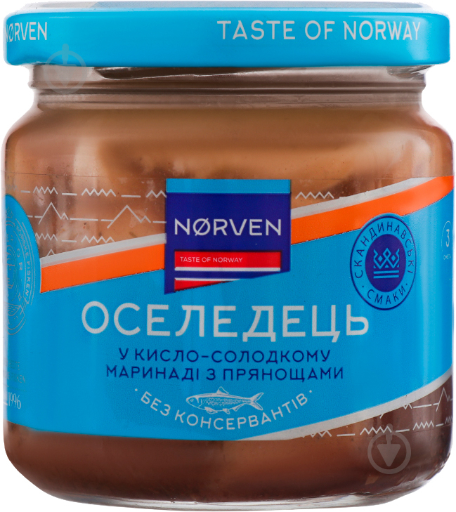 Оселедець Norven в кисло-солодкому маринаді з прянощами (4820224231563) 190 - фото 1