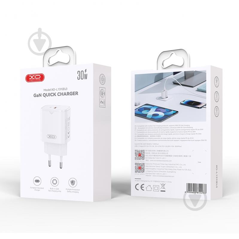 Зарядное устройство Xo L131 PD30W USB-C White - фото 5 Зарядное устройство Xo L131 PD30W USB-C White - фото 5