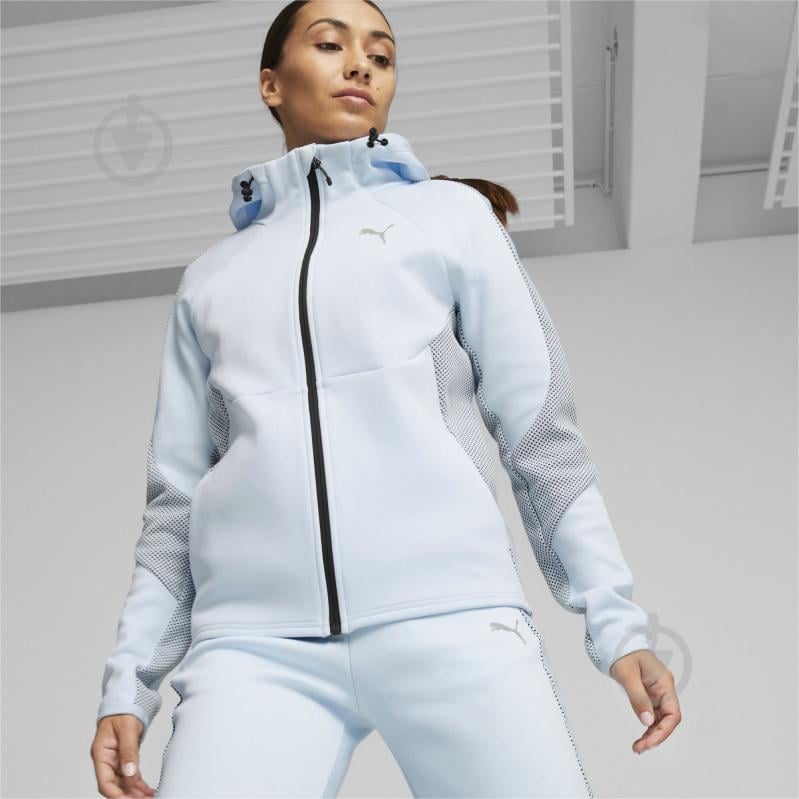 Джемпер Puma Evostripe Full-Zip Hoodie 67607369 р.L блакитний - фото 3