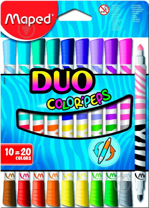 Фломастеры Color Peps Duo 20 цветов Maped - фото 1