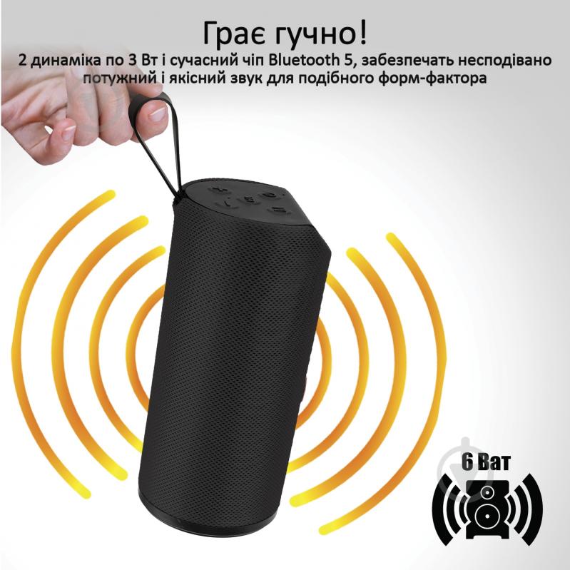 Портативна колонка Promate Chill 6W IPX4 2.0 black (chill.black) - фото 2