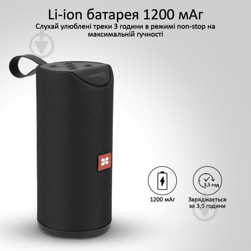 Портативна колонка Promate Chill 6W IPX4 2.0 black (chill.black) - фото 4