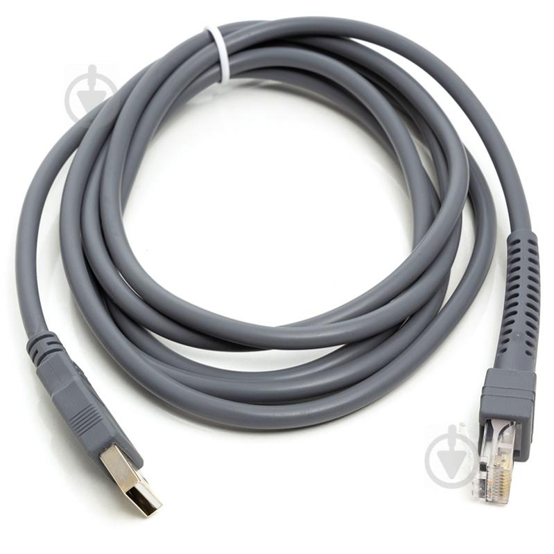 Кабель PowerPlant для сканерів штрих-коду USB (M) – RJ45 (M) 1 м сірий (CA911905) - фото 1