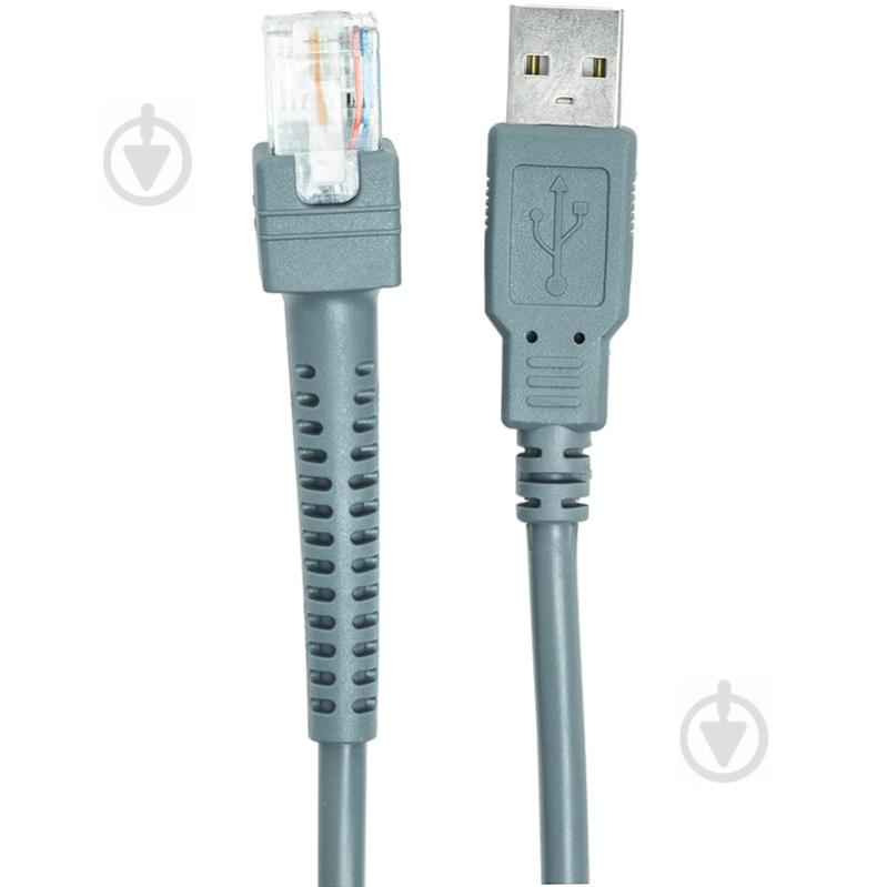 Кабель PowerPlant для сканерів штрих-коду USB (M) – RJ45 (M) 1 м сірий (CA911905) - фото 2