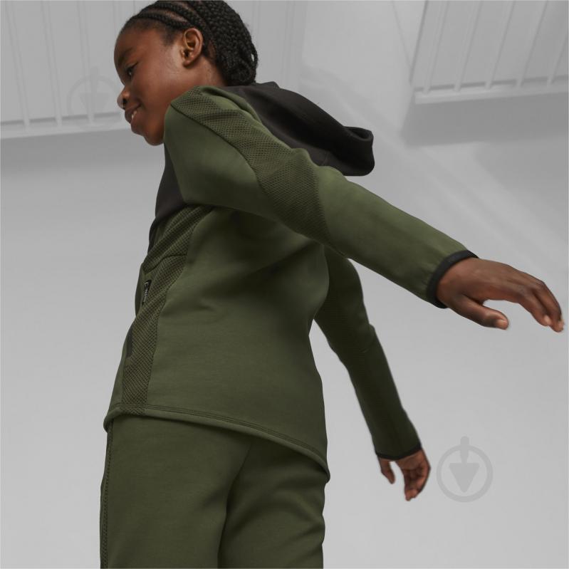 Джемпер Puma EVOSTRIPE FULL-ZIP HOODIE DK B 67627731 зеленый - фото 5