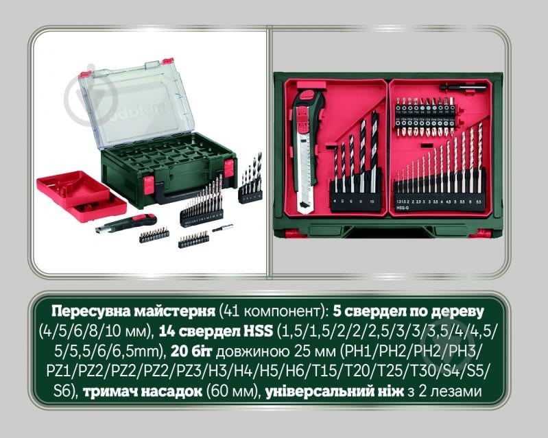 Шуруповерт аккумуляторный Metabo PowerMaxx BS Basic Set 600080710 - фото 16