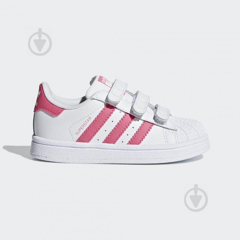 Кросівки для дівчаток демісезонні Adidas SUPERSTAR CF I CG6638 білі - фото 1