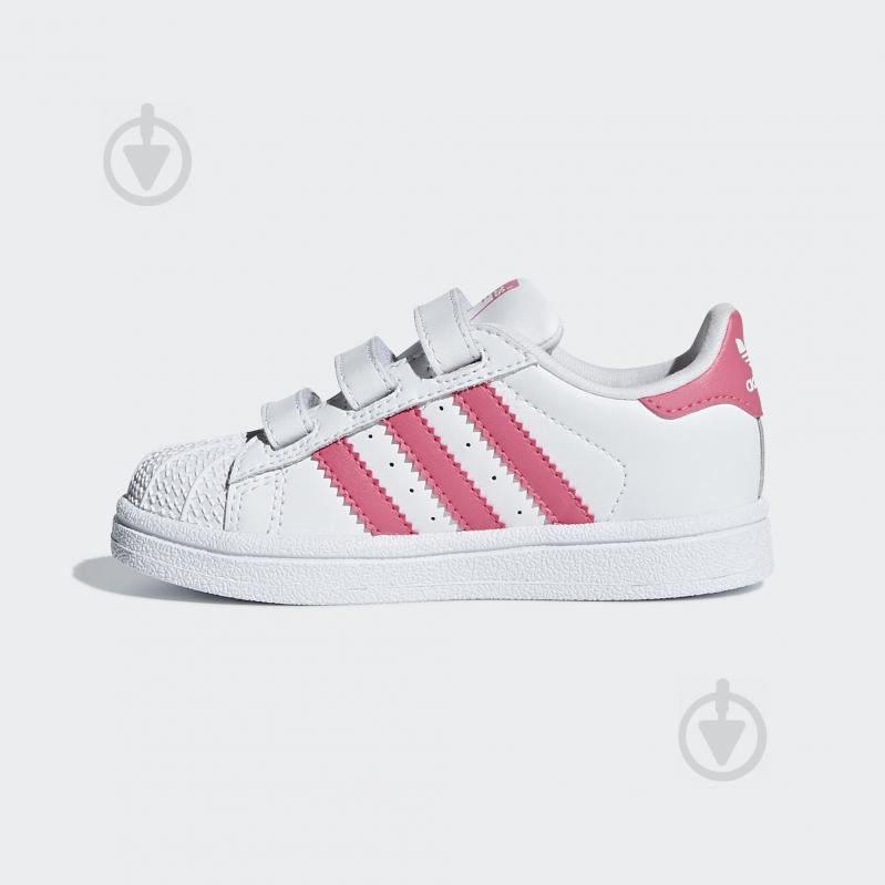 Кросівки для дівчаток демісезонні Adidas SUPERSTAR CF I CG6638 білі - фото 6