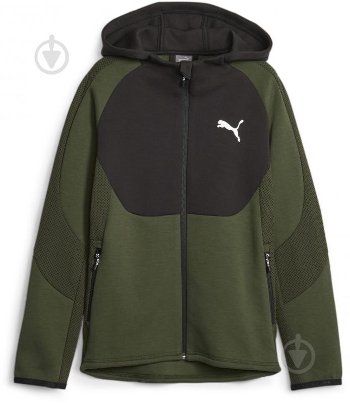 Джемпер Puma EVOSTRIPE FULL-ZIP HOODIE DK B 67627731 р.164 зеленый - фото 1