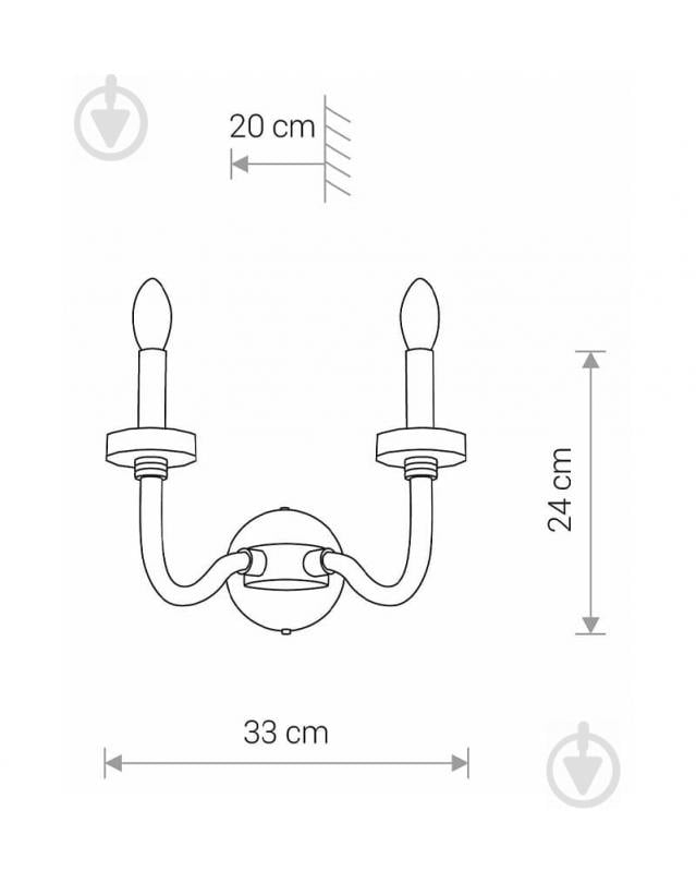 Бра Nowodvorski Hampton 2x40 Вт E14 хром 8155 - фото 2