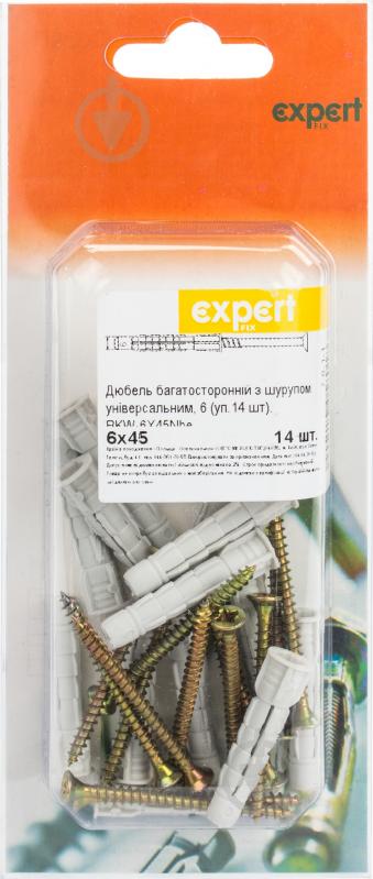 Дюбель багатосторонній універсальний 6x45 мм 14 шт. Expert Fix - фото 2