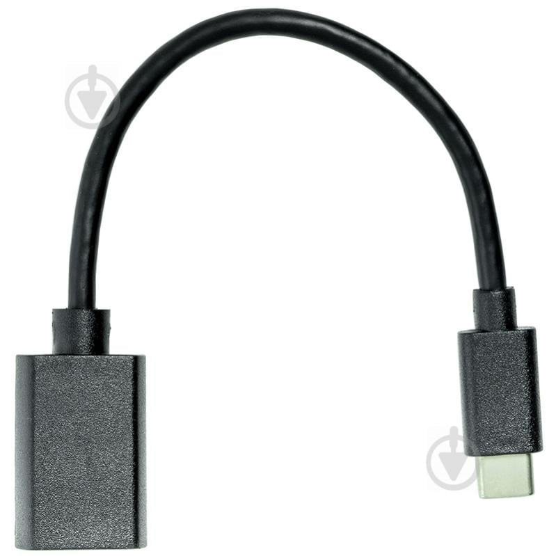 Кабель PowerPlant OTG USB 2.0 AF – Type-C 0,1 м черный (CA911837) - фото 2